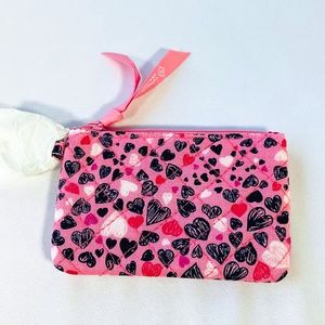 ❤️Vera Bradley Love You Lots Zip ID Case Valentines Day Pink Hearts